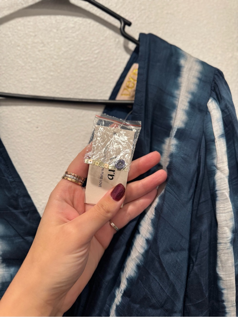 Anthropologie Verb Pallavi Singhee Beaded Tie Dye Mini Dress NWT L - Picture 8 of 10